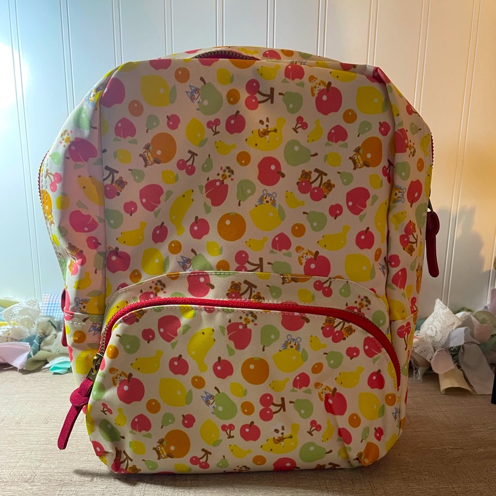 Animal Crossing Fruit Icon Mini Backpack w/ Nintendo Switch Travel Pocket - NWT